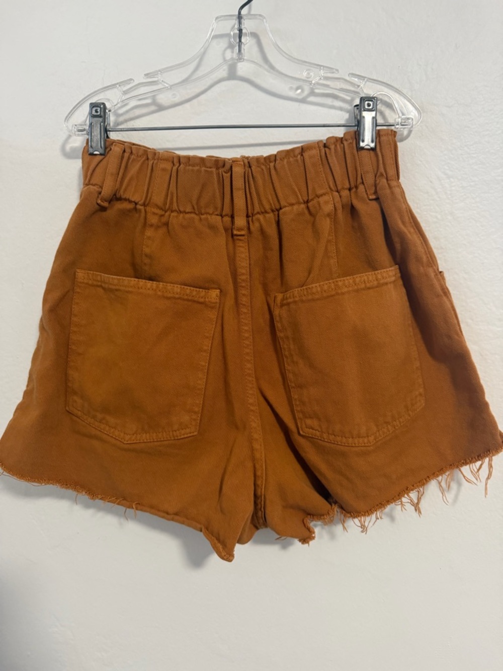 FARM Rio Burnt Orange High Waisted Paperbag Denim Shorts - Size 36 (US XS/S) - Picture 2 of 8